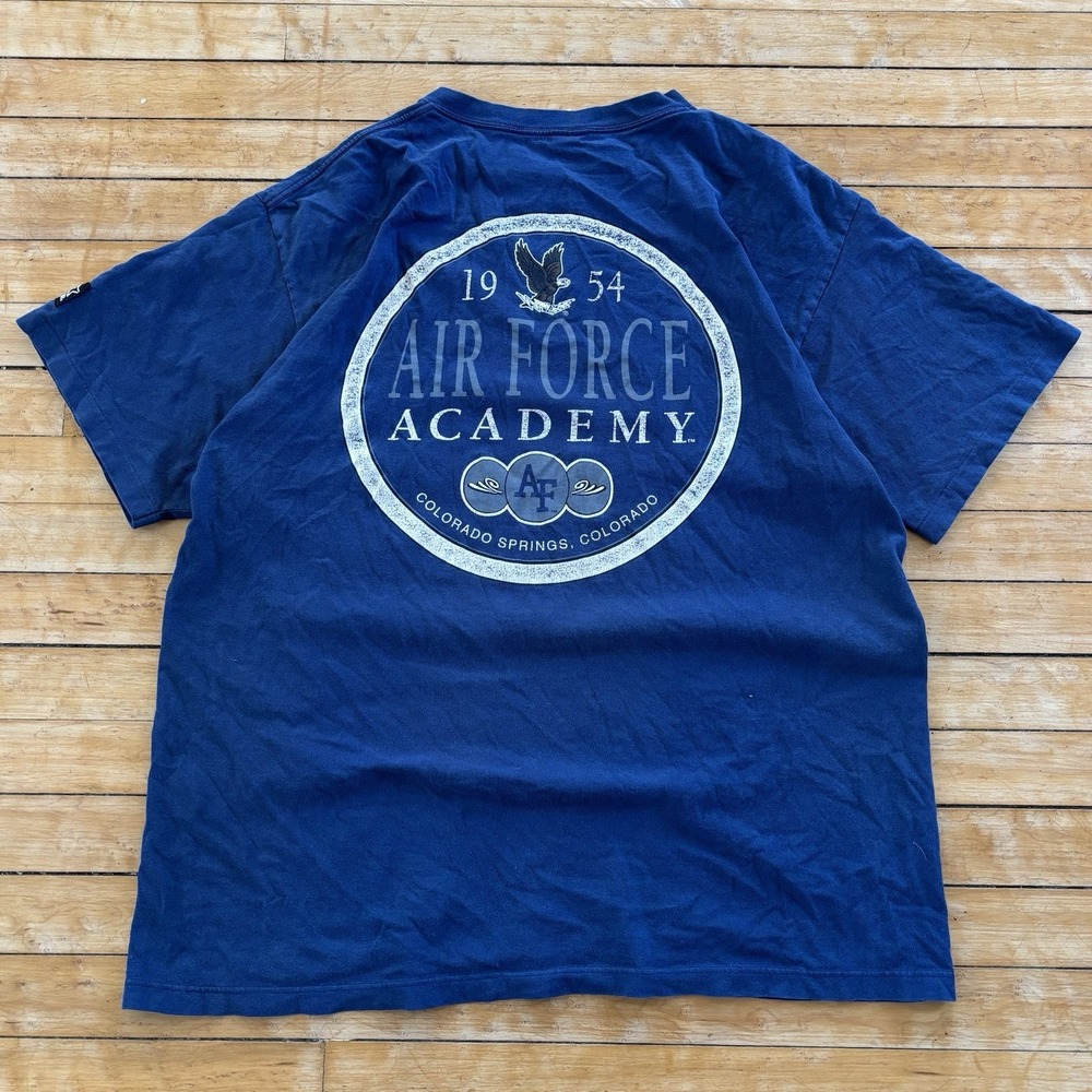 VTG 90s Starter Air Force T-Shirt XL Blue Two Sided Single Stitch Made In USA